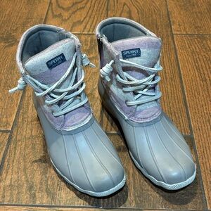 Sperry Gray and Plaid Duck Boots